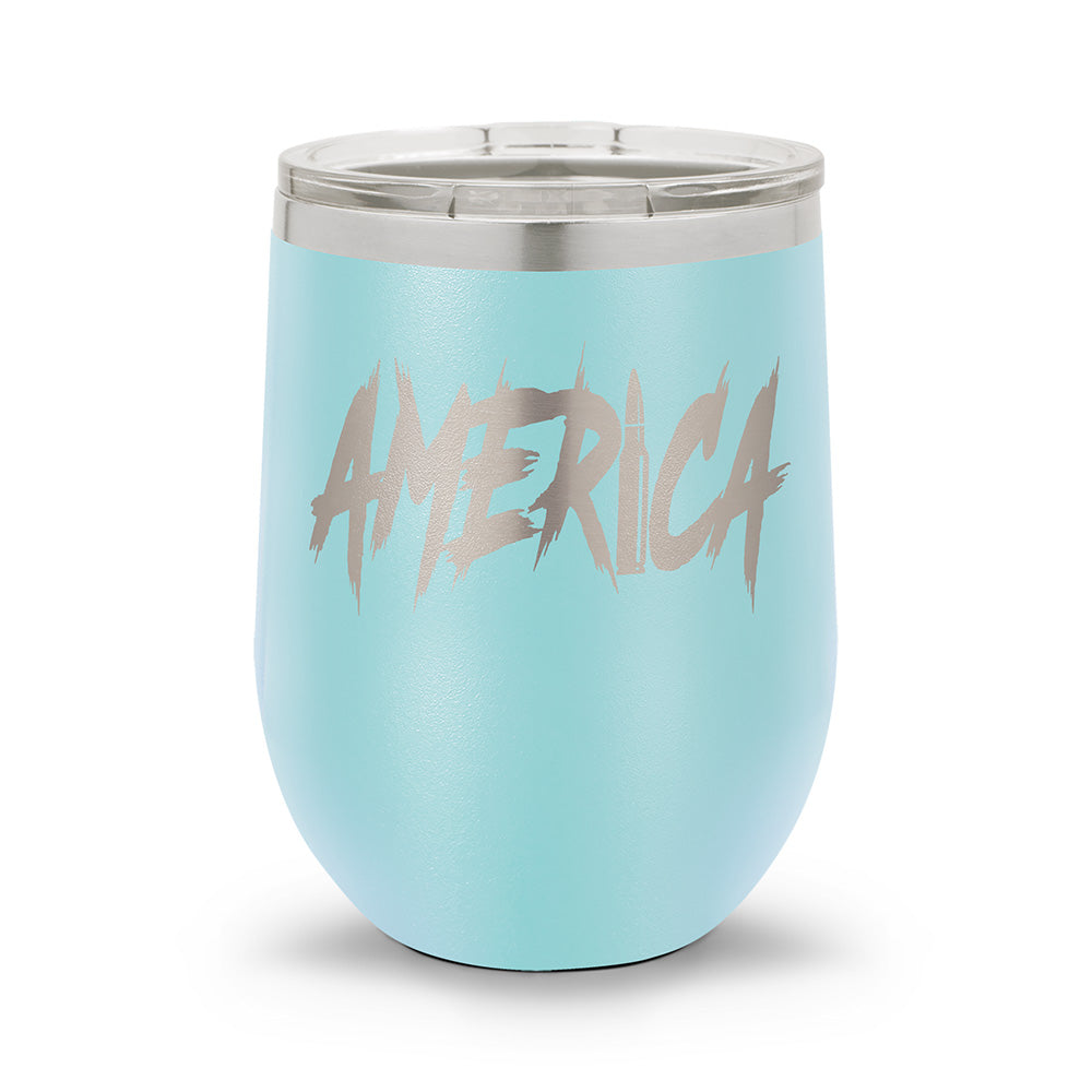 AMERICA | Laser Etched 12oz Stemless Wine Cup