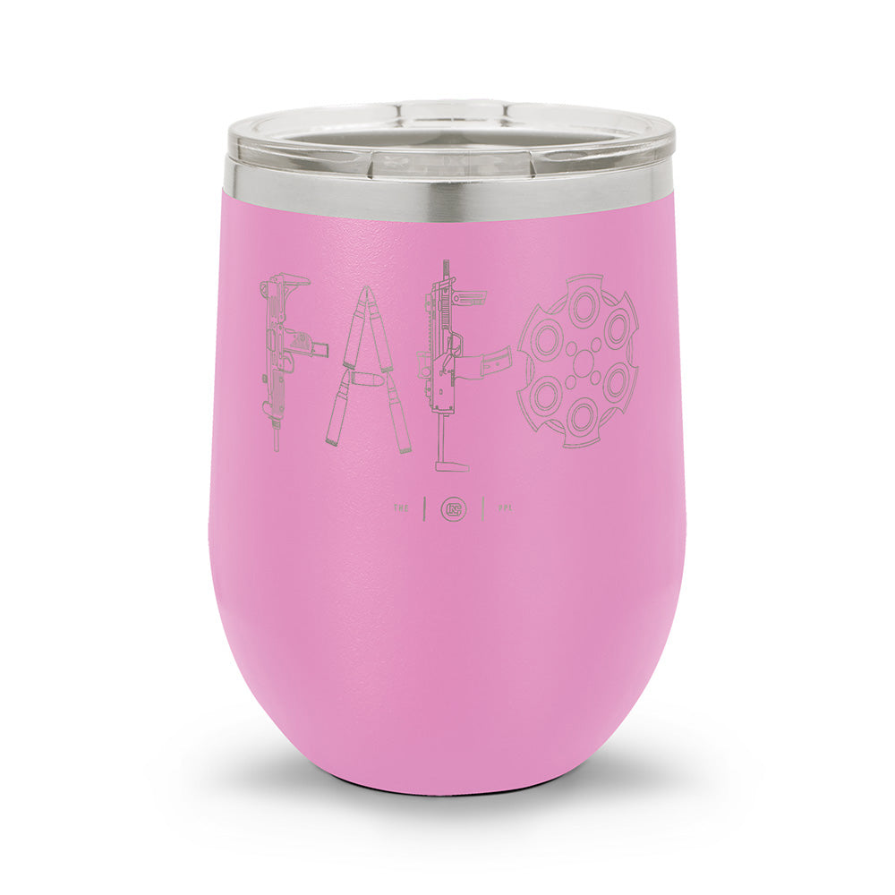 F Around & Find Out FAFO Detailed | Laser Etched 12oz Stemless Wine Cup