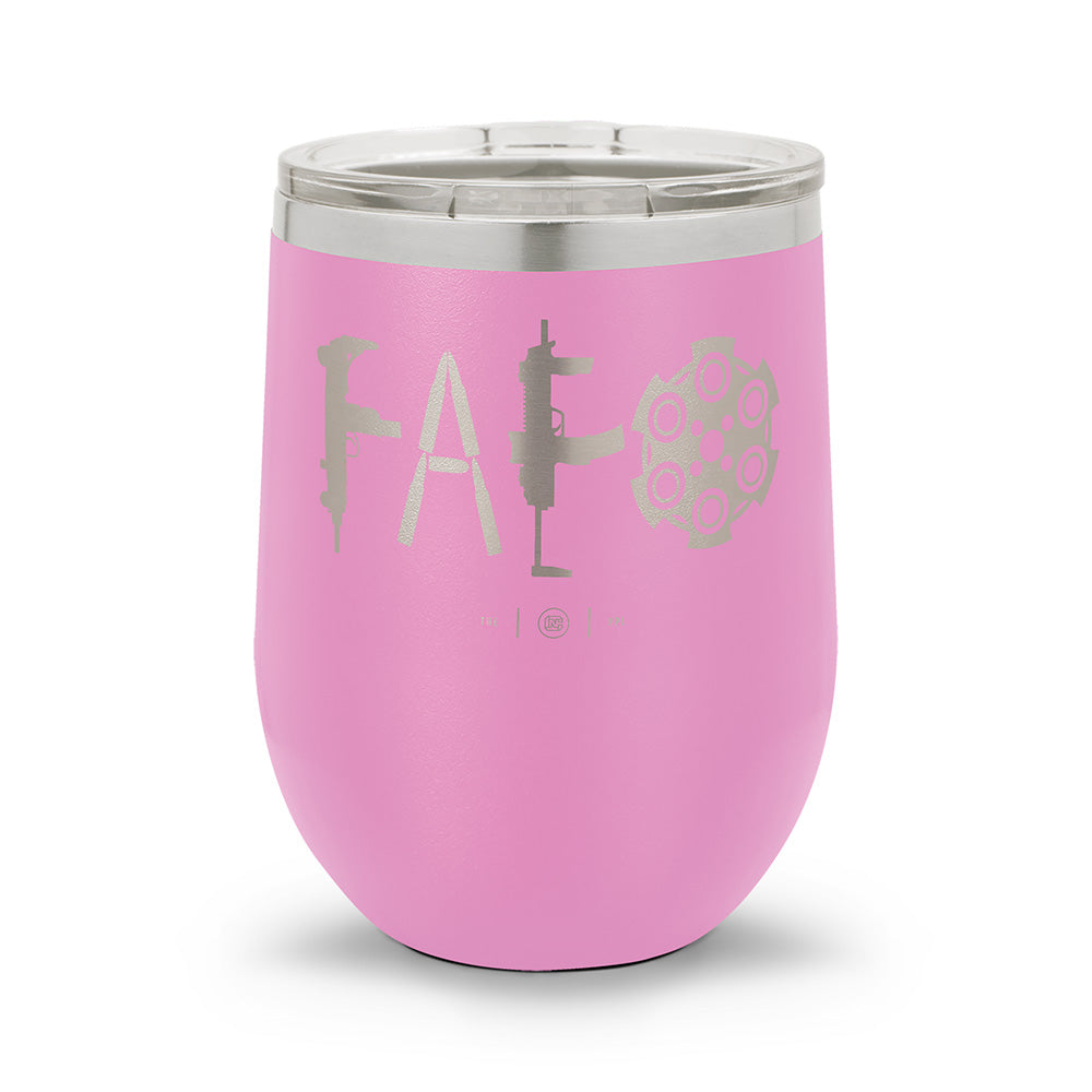 F Around & Find Out FAFO | Laser Etched 12oz Stemless Wine Cup