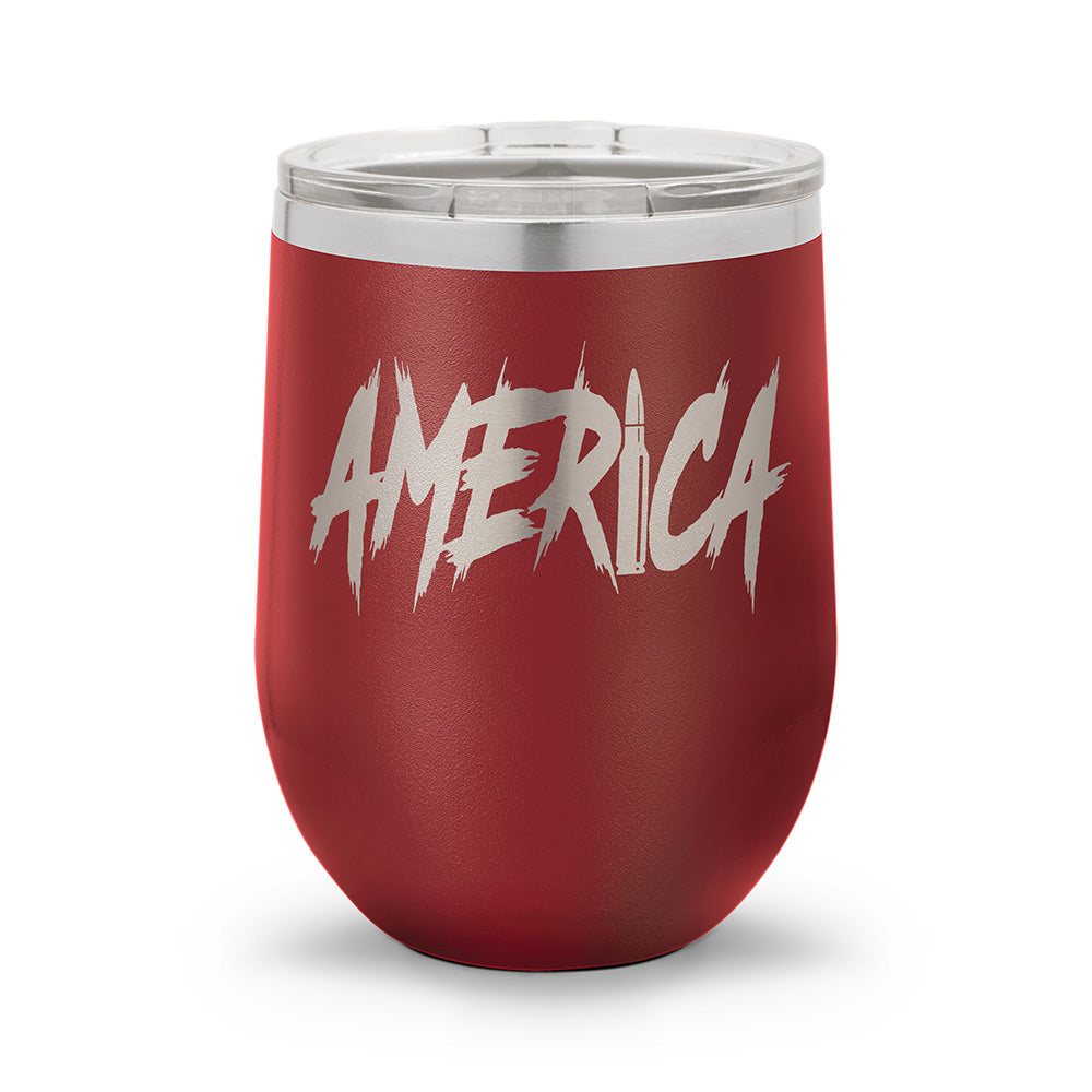 AMERICA | Laser Etched 12oz Stemless Wine Cup