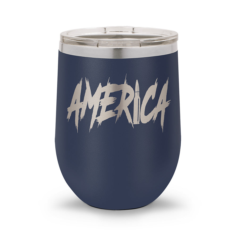 AMERICA | Laser Etched 12oz Stemless Wine Cup