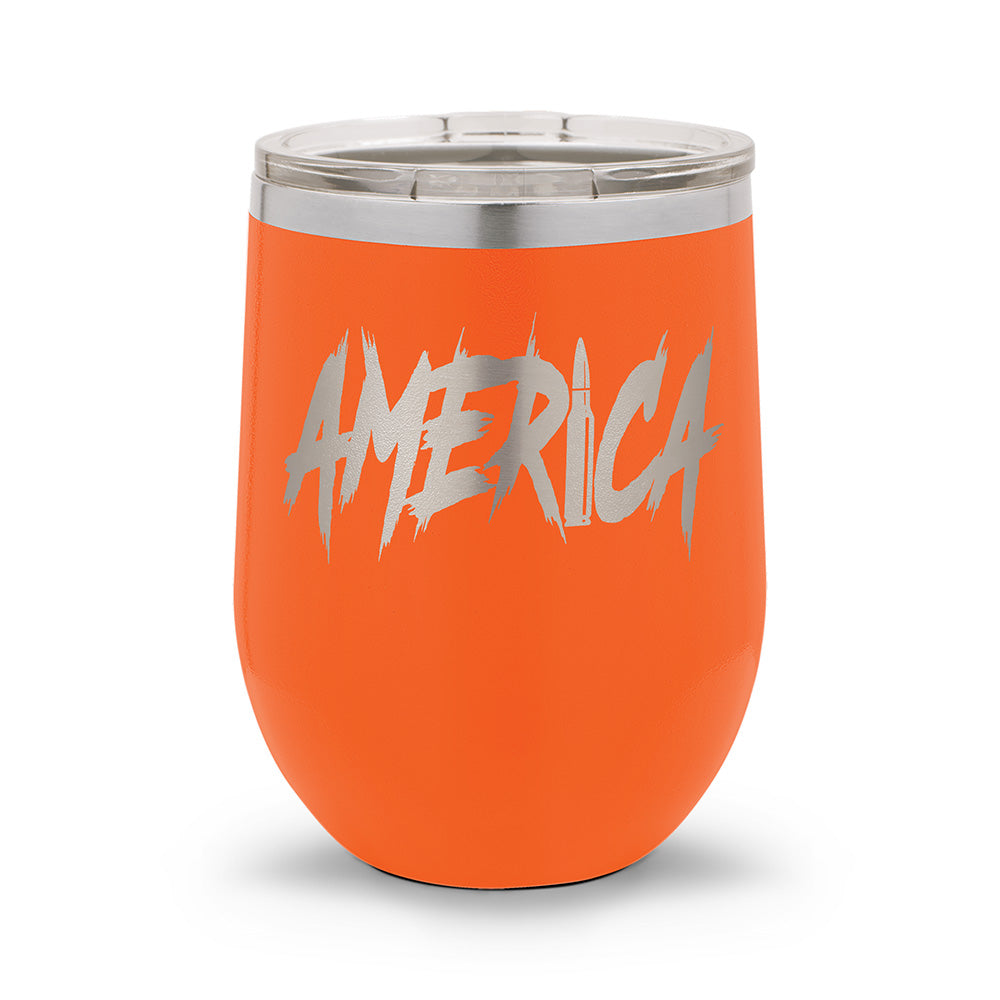 AMERICA | Laser Etched 12oz Stemless Wine Cup