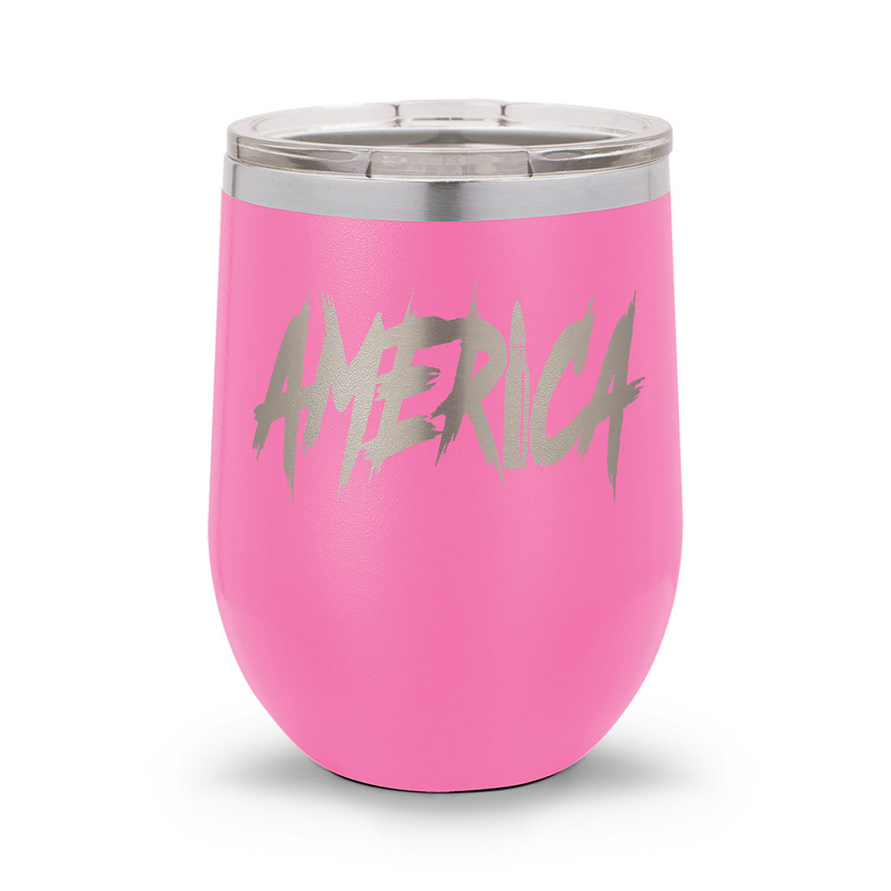 AMERICA | Laser Etched 12oz Stemless Wine Cup