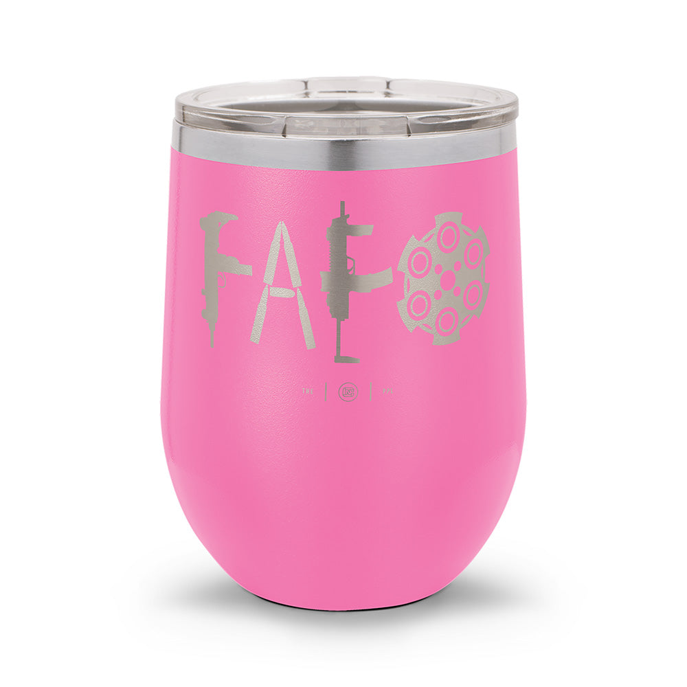 F Around & Find Out FAFO | Laser Etched 12oz Stemless Wine Cup