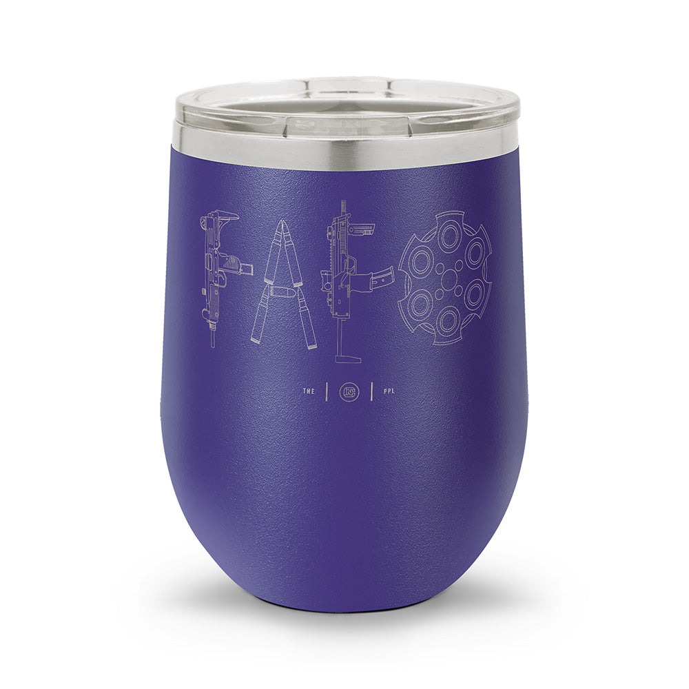 F Around & Find Out FAFO Detailed | Laser Etched 12oz Stemless Wine Cup