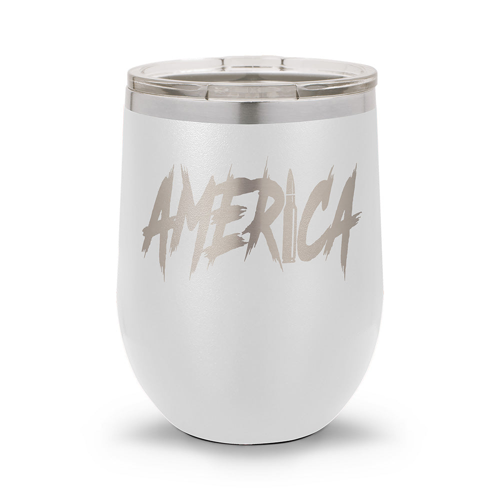 AMERICA | Laser Etched 12oz Stemless Wine Cup