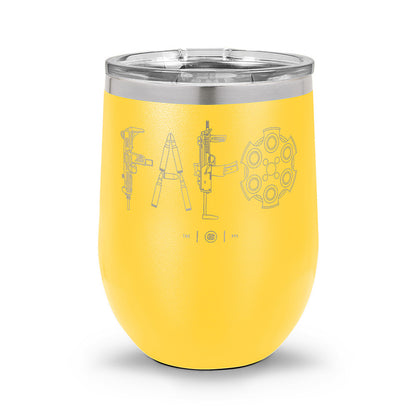 F Around & Find Out FAFO Detailed | Laser Etched 12oz Stemless Wine Cup