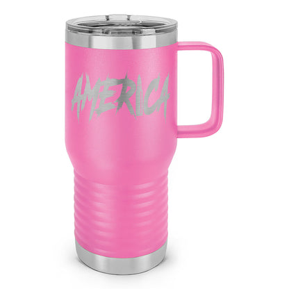 AMERICA Laser Etched 20oz Travel Mug