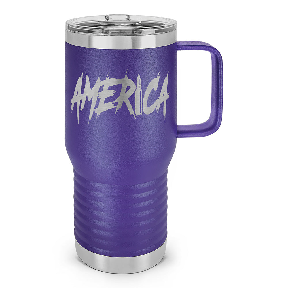 AMERICA Laser Etched 20oz Travel Mug