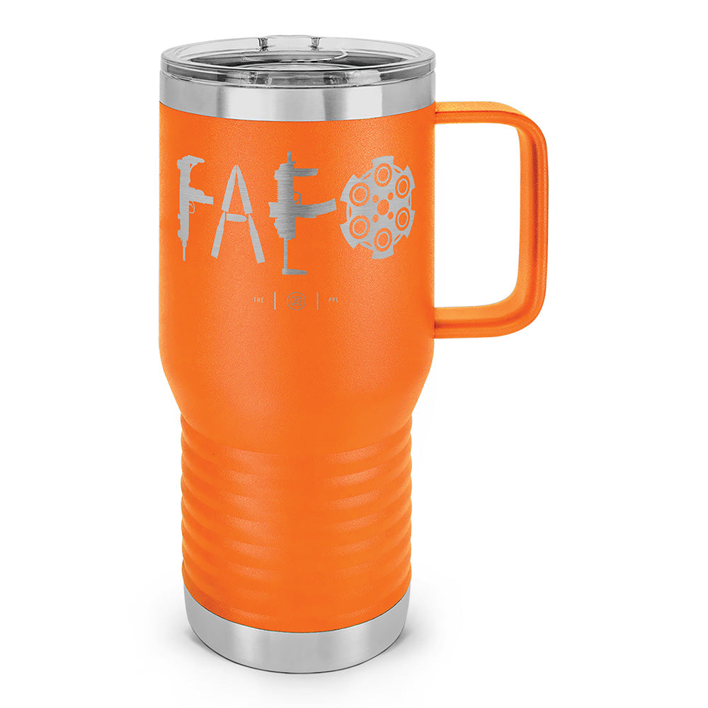 F Around & Find Out FAFO Laser Etched 20oz Travel Mug
