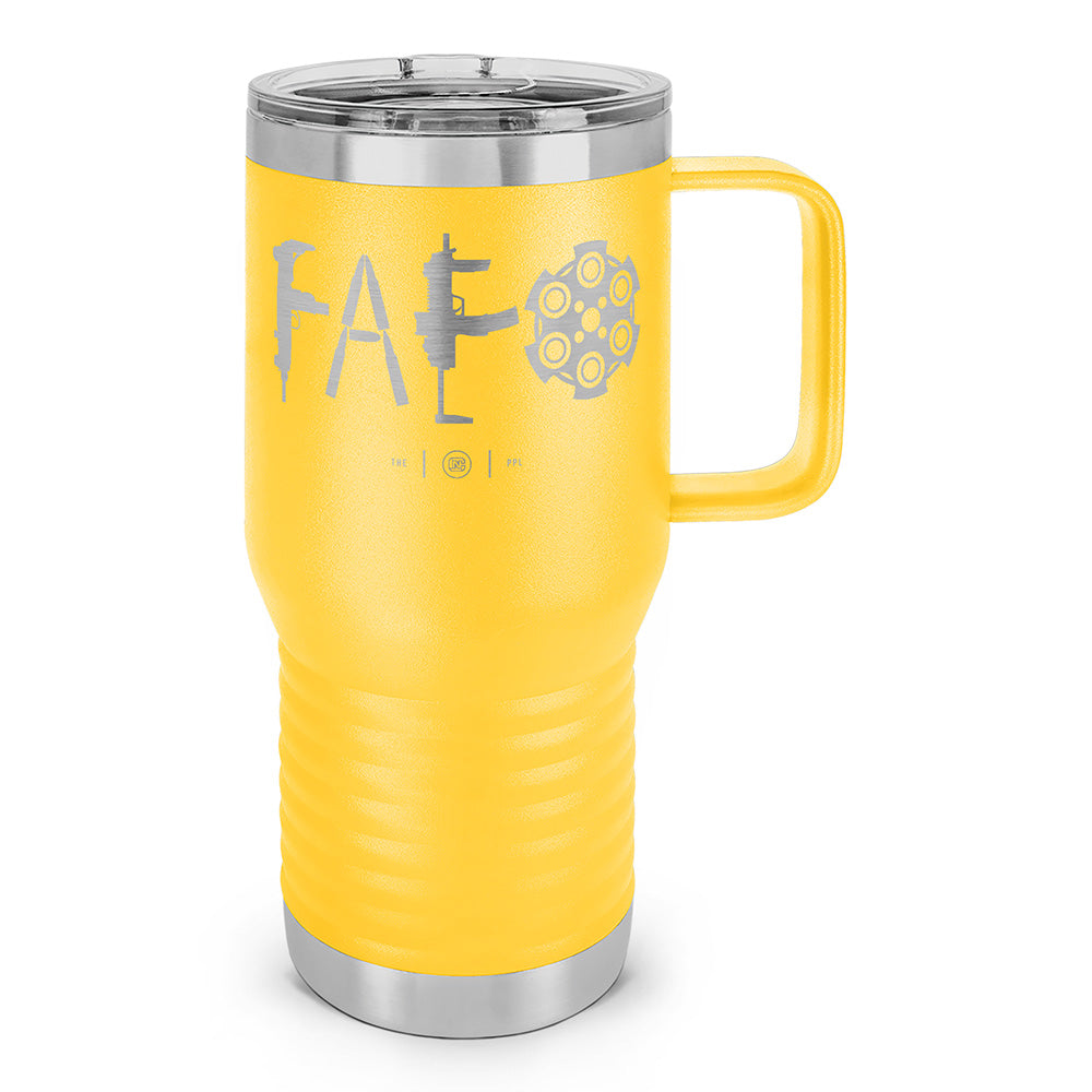 F Around & Find Out FAFO Laser Etched 20oz Travel Mug