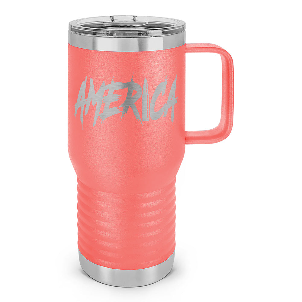 AMERICA Laser Etched 20oz Travel Mug