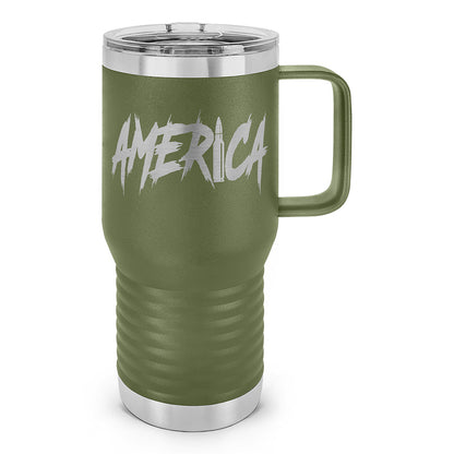 AMERICA Laser Etched 20oz Travel Mug
