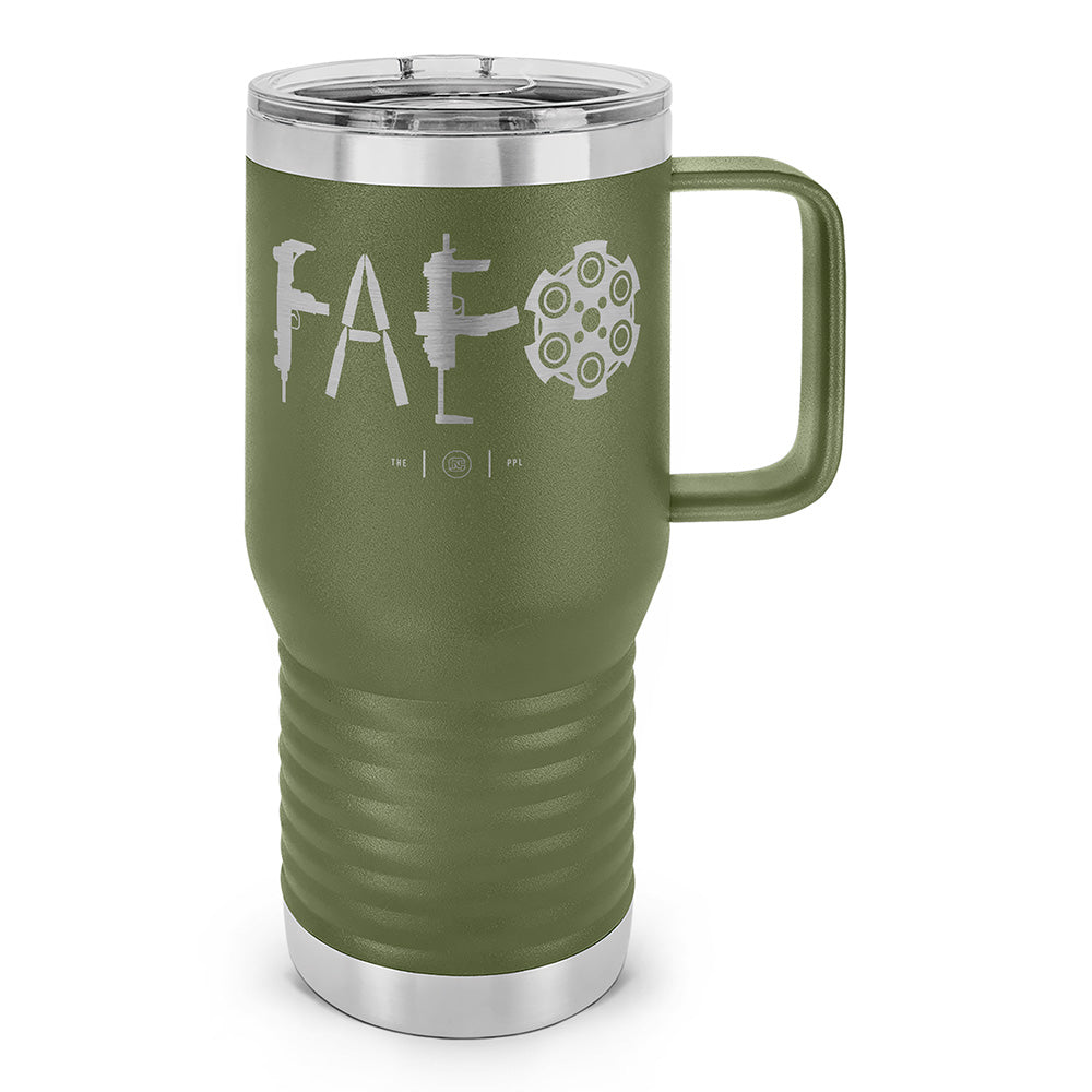 F Around & Find Out FAFO Laser Etched 20oz Travel Mug