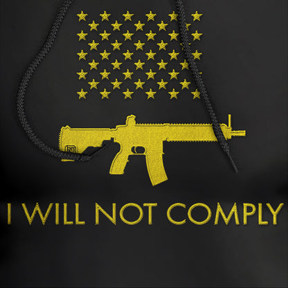 I Will Not Comply Embroidered Premium Hoodie