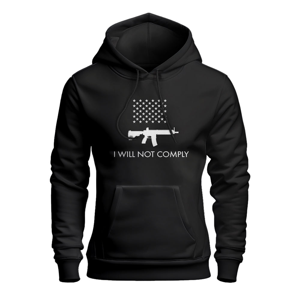 I Will Not Comply Embroidered Premium Hoodie