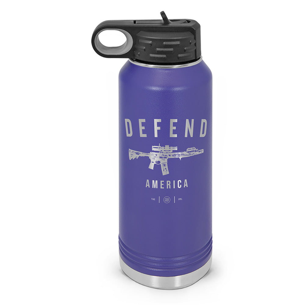 Defend America Double Wall Insulated Laser Etched Water Bottle