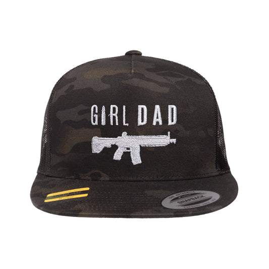 Gun Owning Girl Dad V1 Embroidered Black MultiCam Snapback