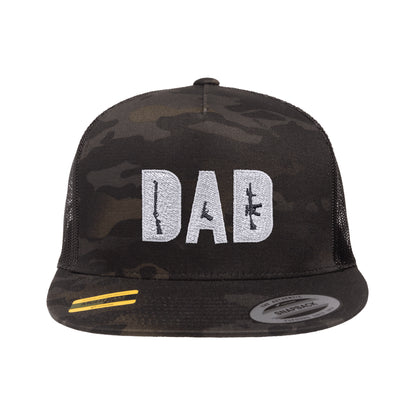 Dad Embroidered Black MultiCam Snapback