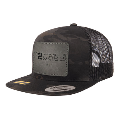 Right To Bear Arms Leather Patch Black Multicam Trucker Hat Snapback