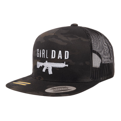 Gun Owning Girl Dad V1 Embroidered Black MultiCam Snapback