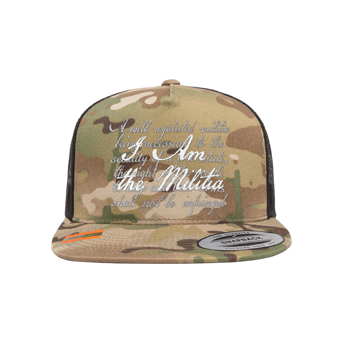 I Am The Militia Embroidered Tactical Arid Trucker Hat Snapback