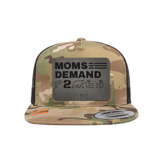 Moms Demand Right To Bear Arms Leather Patch Tactical Arid Trucker Hat Snapback