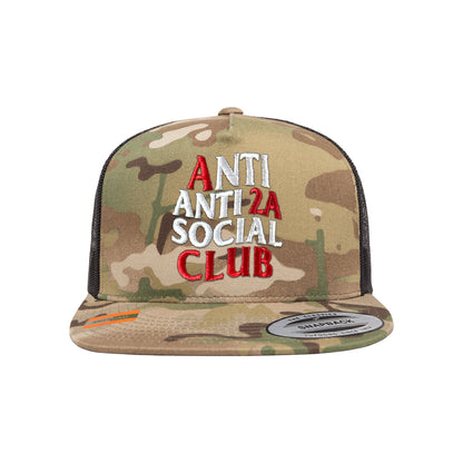 Anti Anti-2A Social Club Leather Patch Tactical Arid Trucker Hat Snapback