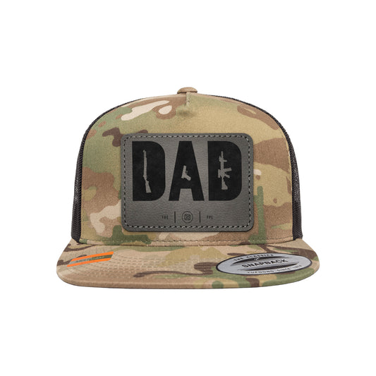 Dad Leather Patch Arid Trucker Hat Snapback