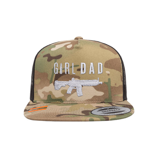 Gun Owning Girl Dad V2 Embroidered Tactical Arid Trucker Hat Snapback