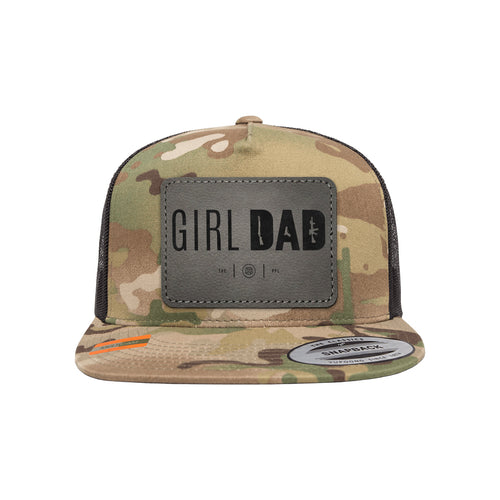 Gun-Owning Girl Dad Leather Patch Arid Trucker Hat Snapback