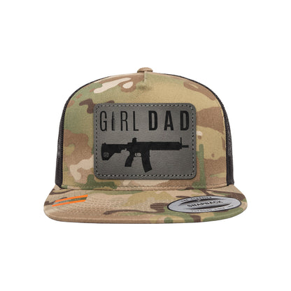 Gun-Owning Girl Dad V1 Leather Patch Arid Trucker Hat Snapback