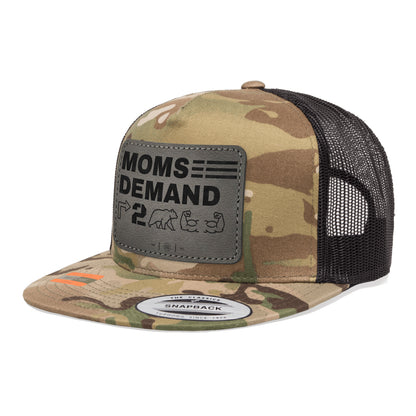 Moms Demand Right To Bear Arms Leather Patch Tactical Arid Trucker Hat Snapback