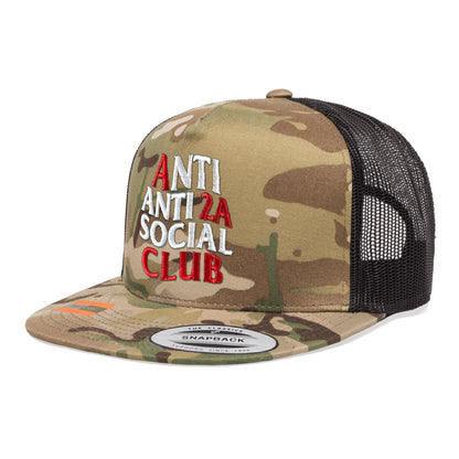 Anti Anti-2A Social Club Leather Patch Tactical Arid Trucker Hat Snapback