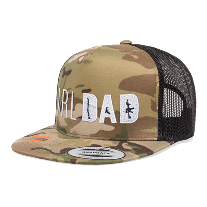 Gun Owning Girl Dad Embroidered Tactical Arid Trucker Hat Snapback