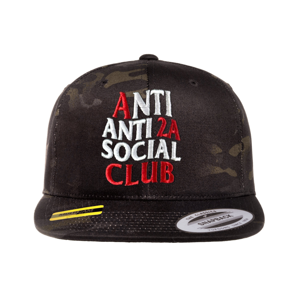 Anti Anti-2A Social Club Black Multicam Trucker Hat Snapback