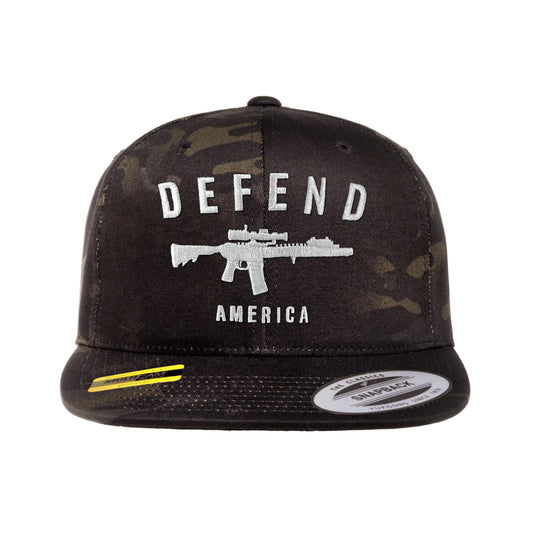 Defend America Black MultiCam Snapback