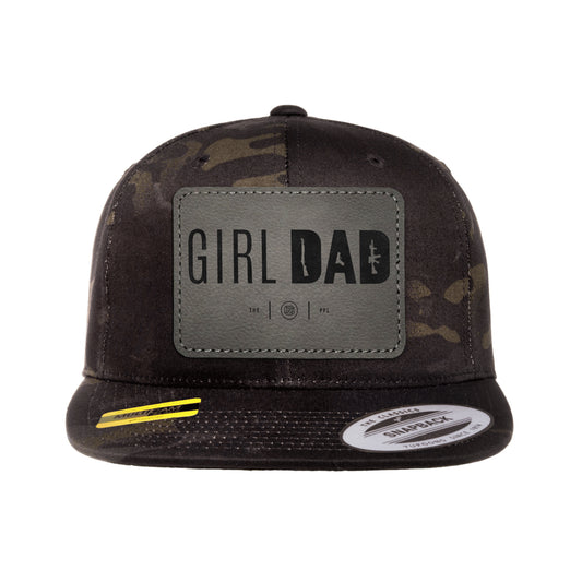 Gun-Owning Girl Dad Leather Patch Black MultiCam Snapback