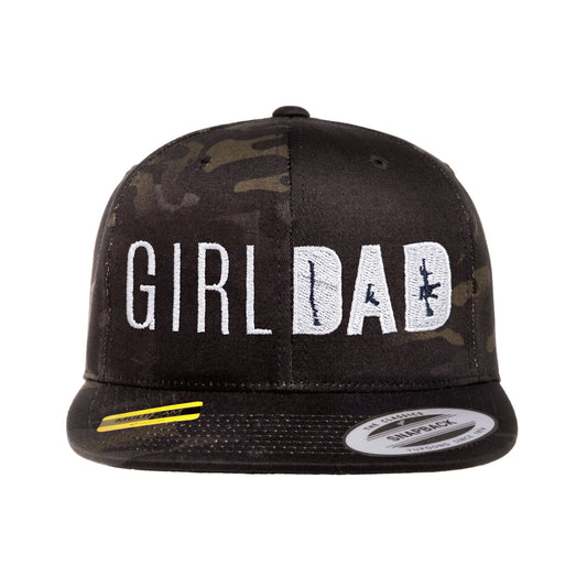 Gun Owning Girl Dad Embroidered Black MultiCam Snapback