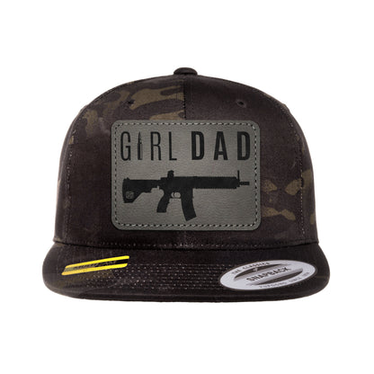 Gun-Owning Girl Dad V1 Leather Patch Black MultiCam Snapback