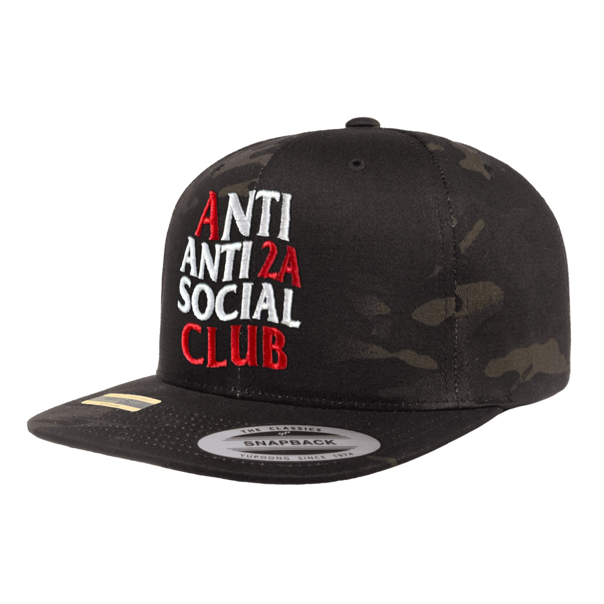 Anti Anti-2A Social Club Black Multicam Trucker Hat Snapback