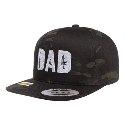 Dad Embroidered Black MultiCam Snapback