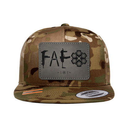 F Around & Find Out FAFO Leather Patch Tactical Arid Snapback