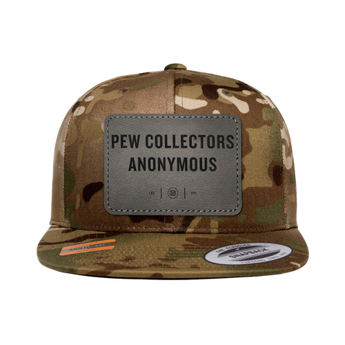 Pew Collectors Anonymous Leather Patch Tactical Arid Trucker Hat Snapback