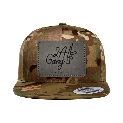 2A Gang Leather Patch Arid Trucker Hat Snapback