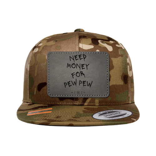 Need Money For Pew Pew Leather Patch Tactical Arid Snapback