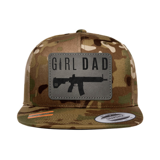 Gun-Owning Girl Dad V1 Leather Patch Tactical Arid Snapback