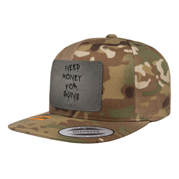 Need Money For Guns Leather Patch Tactical Arid Snapback