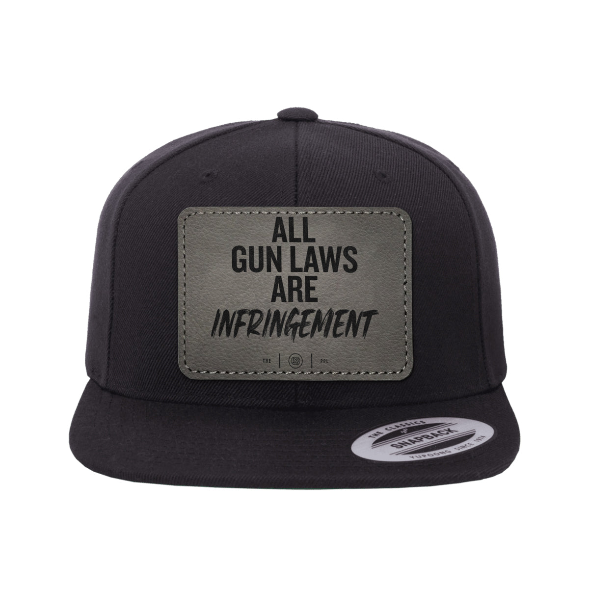 All Gun Laws Are Infringement Leather Patch Black Trucker Hat