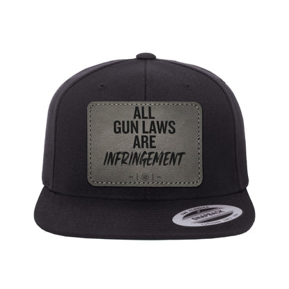 All Gun Laws Are Infringement Leather Patch Black Trucker Hat